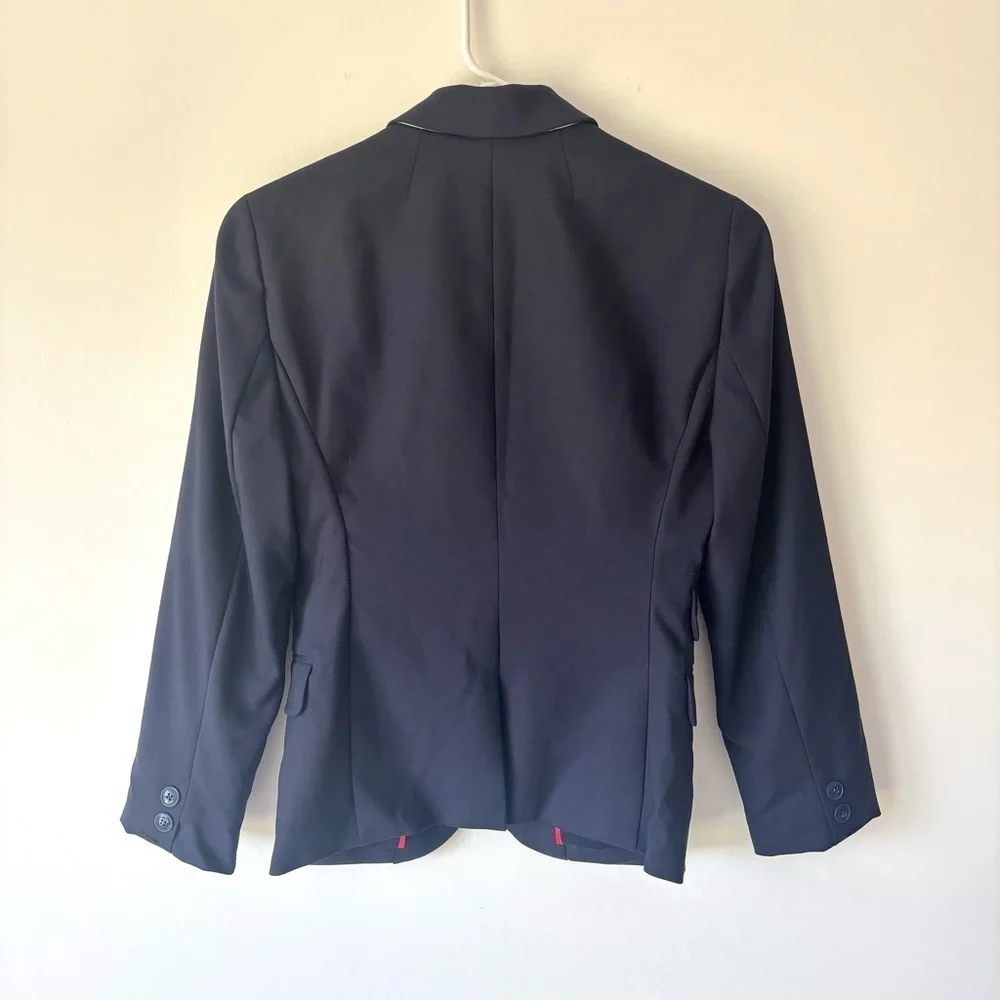 J. Crew Dalton Blazer Tollegno 1900 Italy Wool Navy Blue Career Business Office